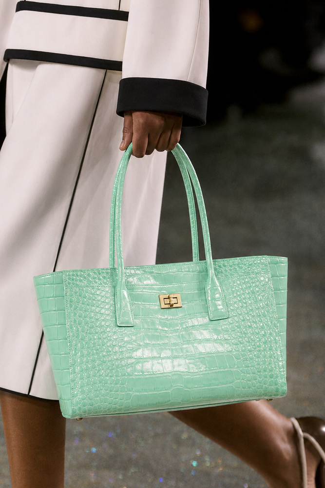 Women Bags Gold - SHELKSBAG Glossy Crocodile Embossed Tote Bag