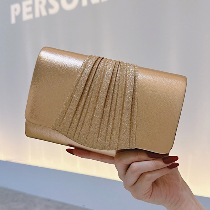 Women Bags Gold - Golden Small Evening Clutch Bag for