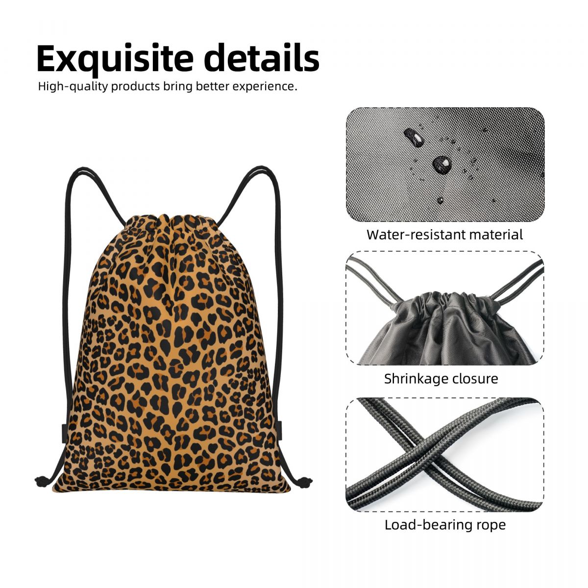 Custom Leopard Print Drawstrin - đánh giá và giá Women'S Yoga Bags