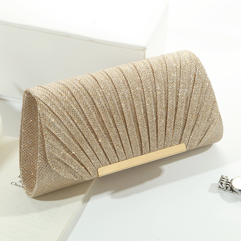 Shell Patterned Shiny Evening  - đánh giá và giá Women Bags Gold