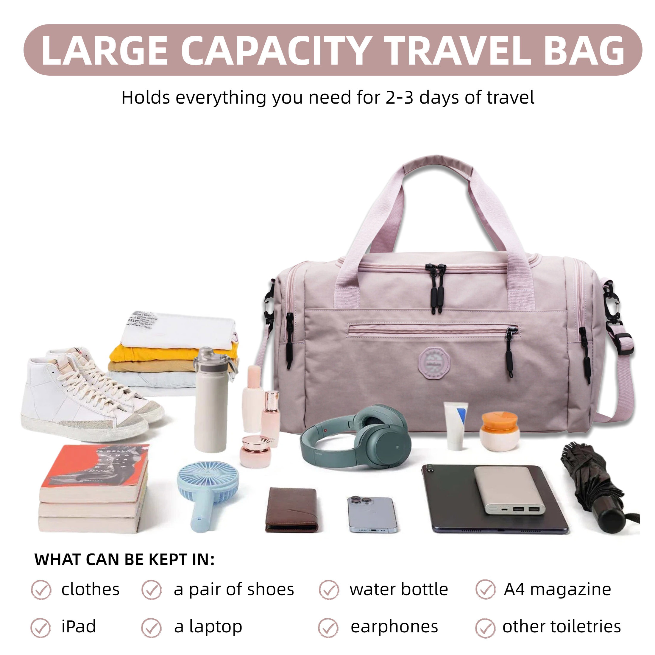 Large Capacity Weekender Overn - đánh giá và giá Women'S Yoga Bags