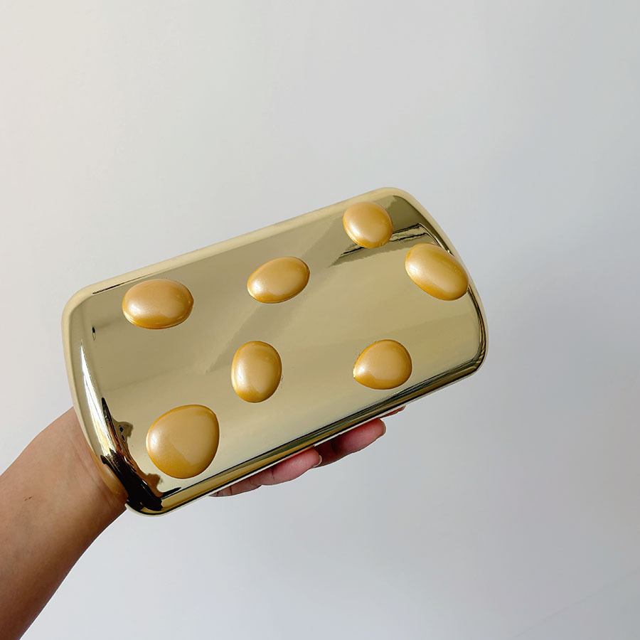 Gold Pu Leather Metal Closure  - đánh giá và giá Women Bags Gold