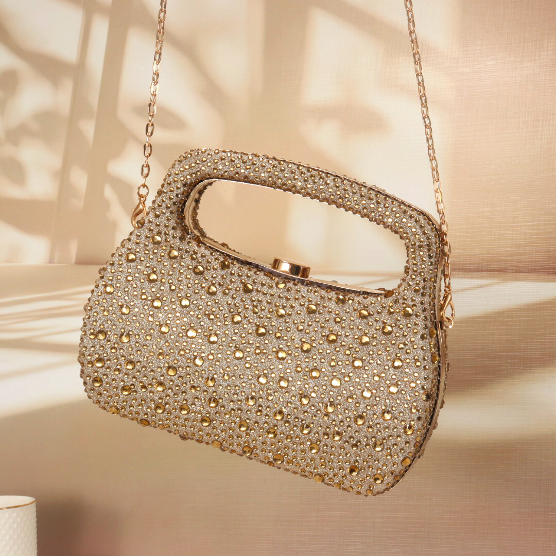 Gold glitter luxury hot diamon - đánh giá và giá Women Bags Gold