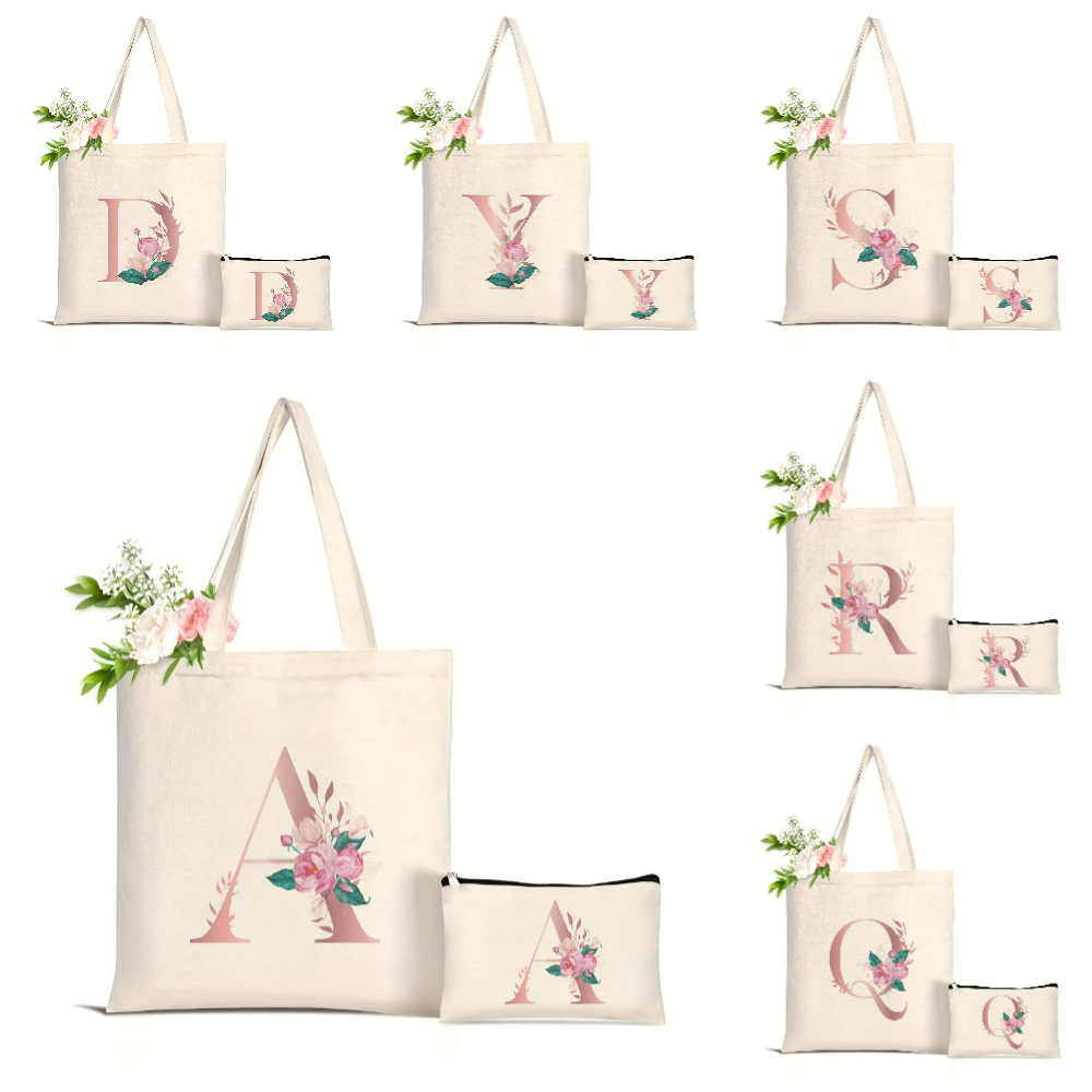 1pc Floral Love Letter Print T - đánh giá và giá Women'S Yoga Bags