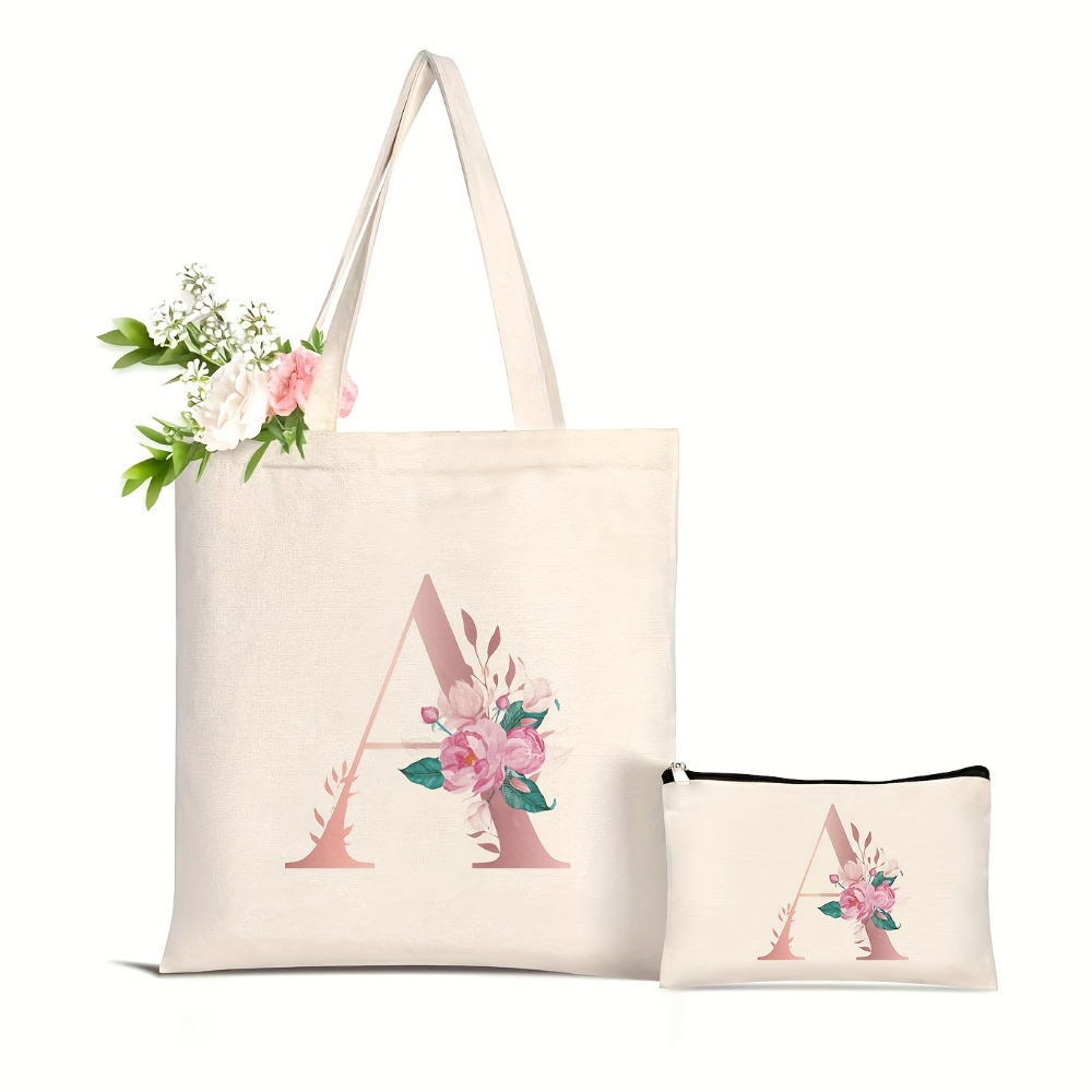 1pc Floral Love Letter Print T - đánh giá và giá Women'S Yoga Bags