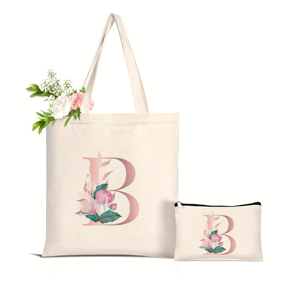 1pc Floral Love Letter Print T - đánh giá và giá Women'S Yoga Bags